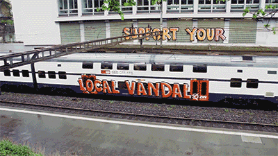 Even Swiss vandals have perfect timing