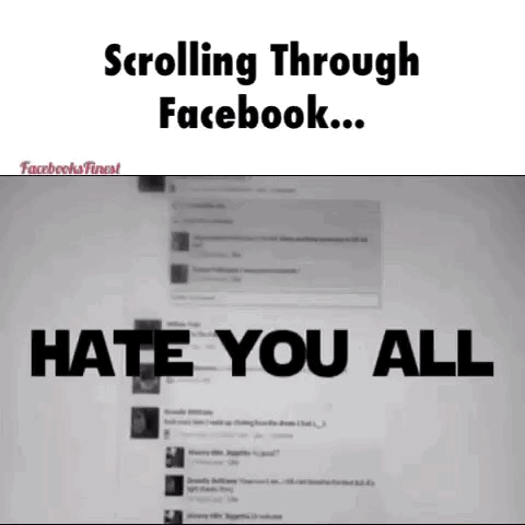 Scrolling through Facebook