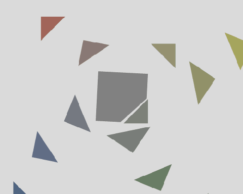 Colorful triangles and square
