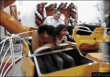 I'll stand up and hang out the side of the car on a carnival ride.
