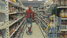 Spiderman does some shopping