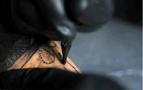 Tattoo needle up close