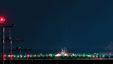 Aircraft taking off at night
