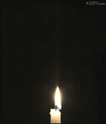 A candle re-lit by its vapor trail