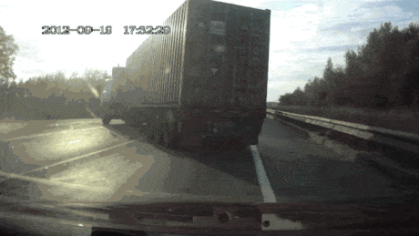 Crash sends truck driver gracefully out of windshield