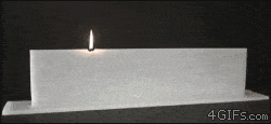 Multi-flame candle on a wax wall
