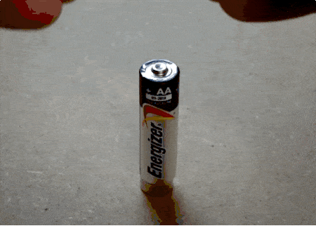 Neat trick with a battery and a piece of wire