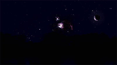 What it would look like if the Orion Nebula was a distance of 4 light years away