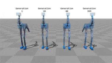 Computer simulations that teach themselves to walk.