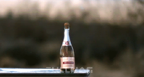 Bullet opens bottle
