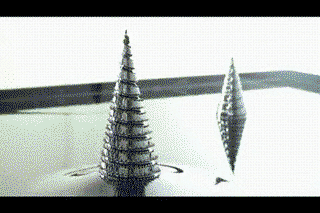 Ferrofluid on metal drill bit