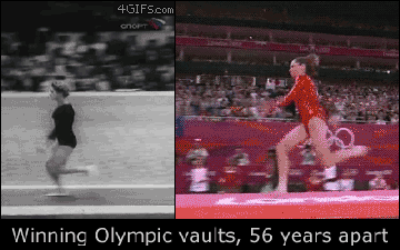 Olympic Vaulting has also progressed a wee bit over the years