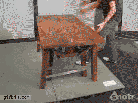 Table that walks when you push it