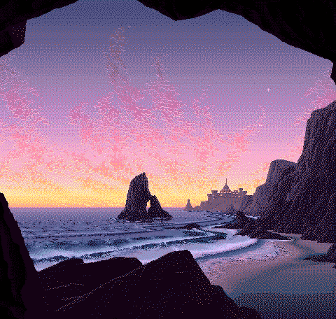 Stunning 8-bit Beach Cavern from Mark Ferrari