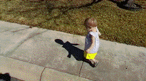 Little girl scared by hand shadow