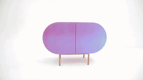 Cabinets made with lenticular surfaces which change colour based on the angle you view