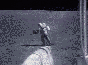 Astronauts falling over on the moon