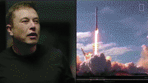 Elon Musk reacts to Falcon Heavy launch