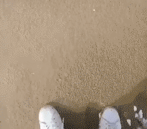 Snow underneath sand