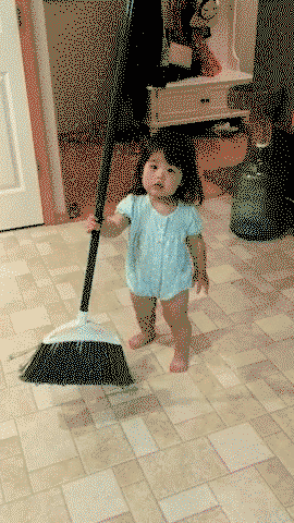Babies got mad broom skills