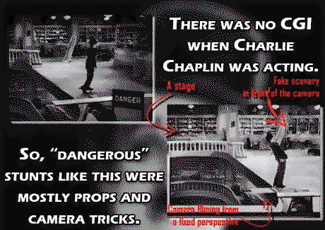 How dangerous stunts were shot by Charlie Chaplin