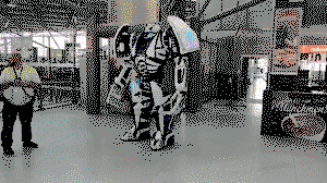 Full mech suit at Cologne Airport