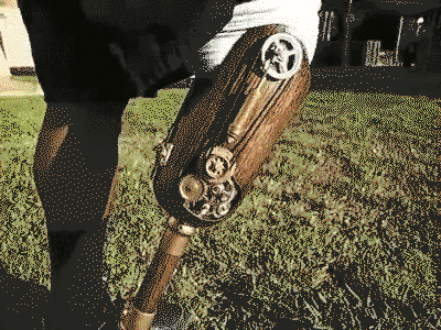 Steampunk prosthetic leg