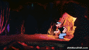 Awesome 3D background effect in a Popeye cartoon from 1936