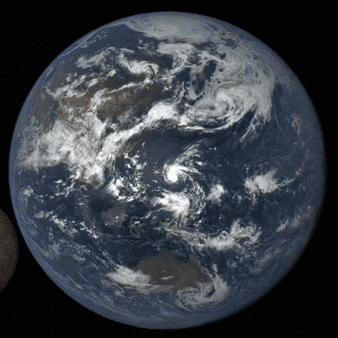 Moon photobombing the Earth - pictures taken by a NASA camera aboard the Deep Space