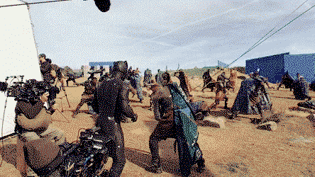 Wire work during filming of Black Panther