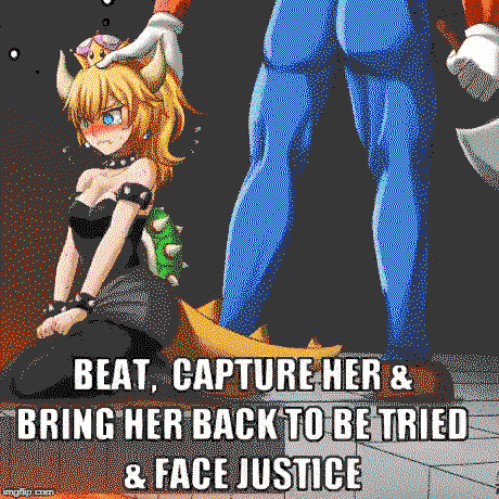 You're Mario, fighting Bowsette ! Please, stick with your ending and don't