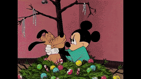 Mickey choking Pluto from "Pluto's Christmas Tree" Merry Christmas