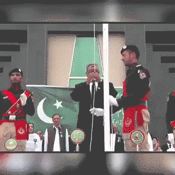 A flag hoisting in Pakistan