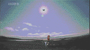 Angry Sun chasing Mario around the Arctic Circle