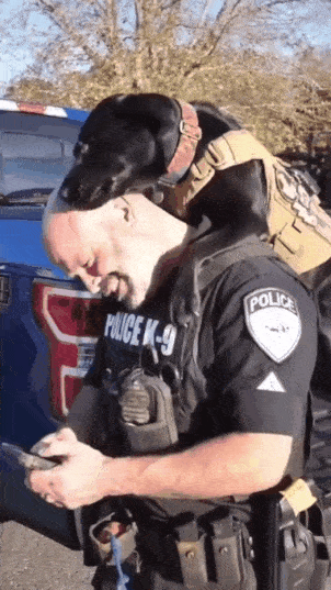 Police K9 got her handler licked