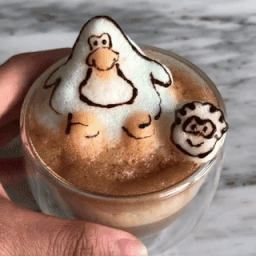 Coffee Art #12 - Club Penguin