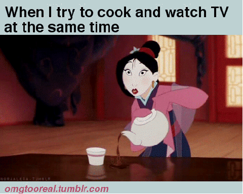 Cooking and watching tv at the same time
