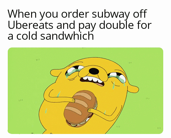 Adventure time meme featuring jake and his sandwich
