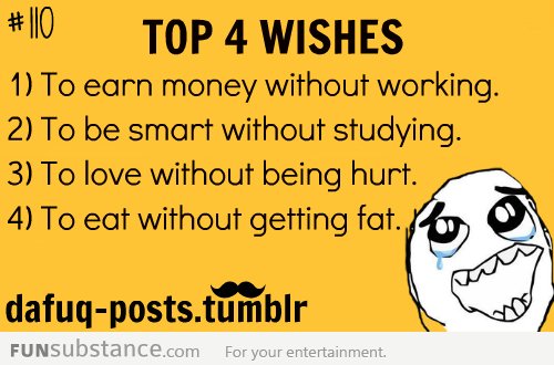 top 4 wishes