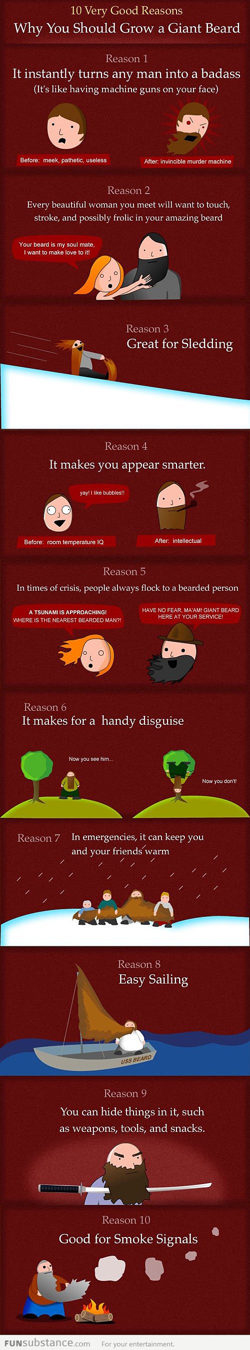 Reasons to grow a giant beard