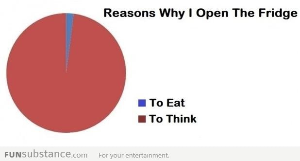 Reasons why I open the fridge