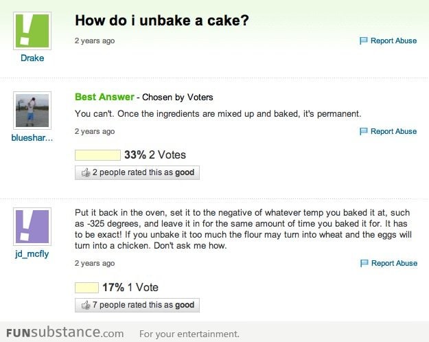 How do I unbake a cake?