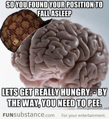 Scumbag brain strikes every damn night