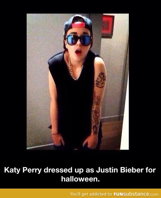 Katy perry dressed up as justin bieber