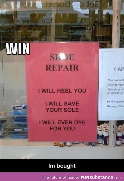 Shoe repair ad