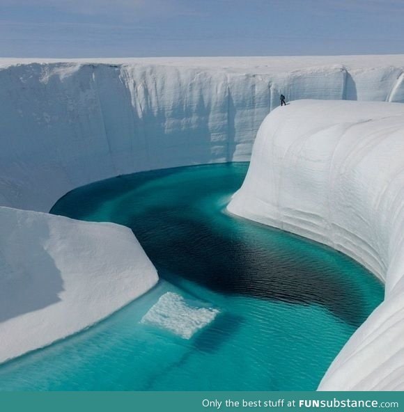 This is an ice formation in Greenland called ''Birthday Canyon''