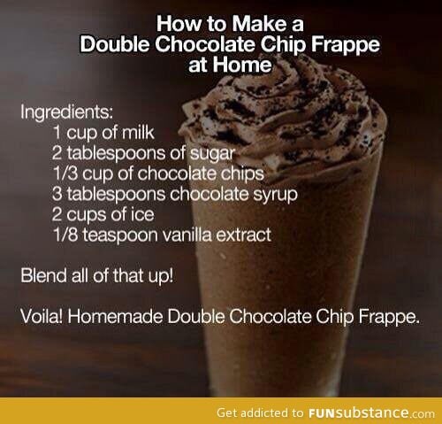 How to make a double chocolate chip frappe