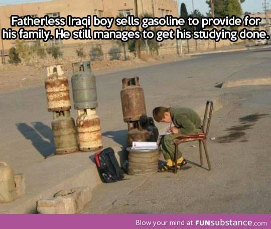 Fatherless iraqi boy