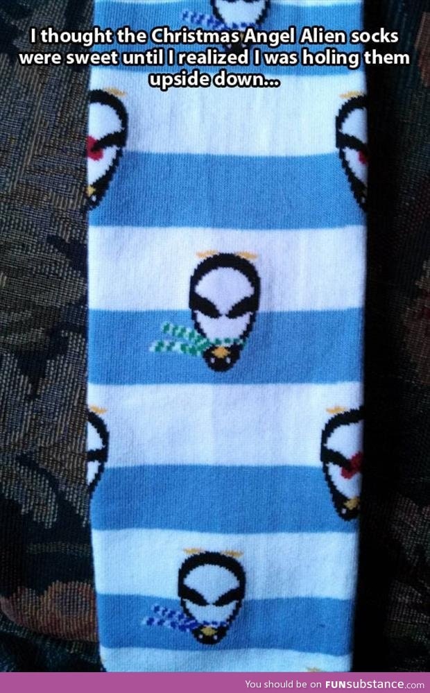 Totally Christmas alien socks