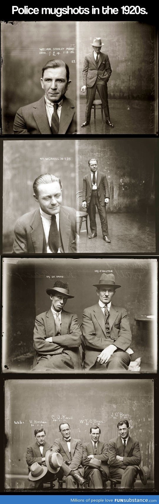 Police mugshots in the 1920s